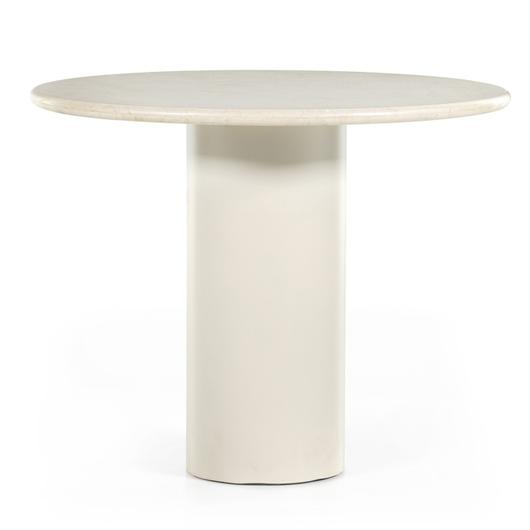 Belle Round Dining Table In Cream Marble by FOUR HANDS