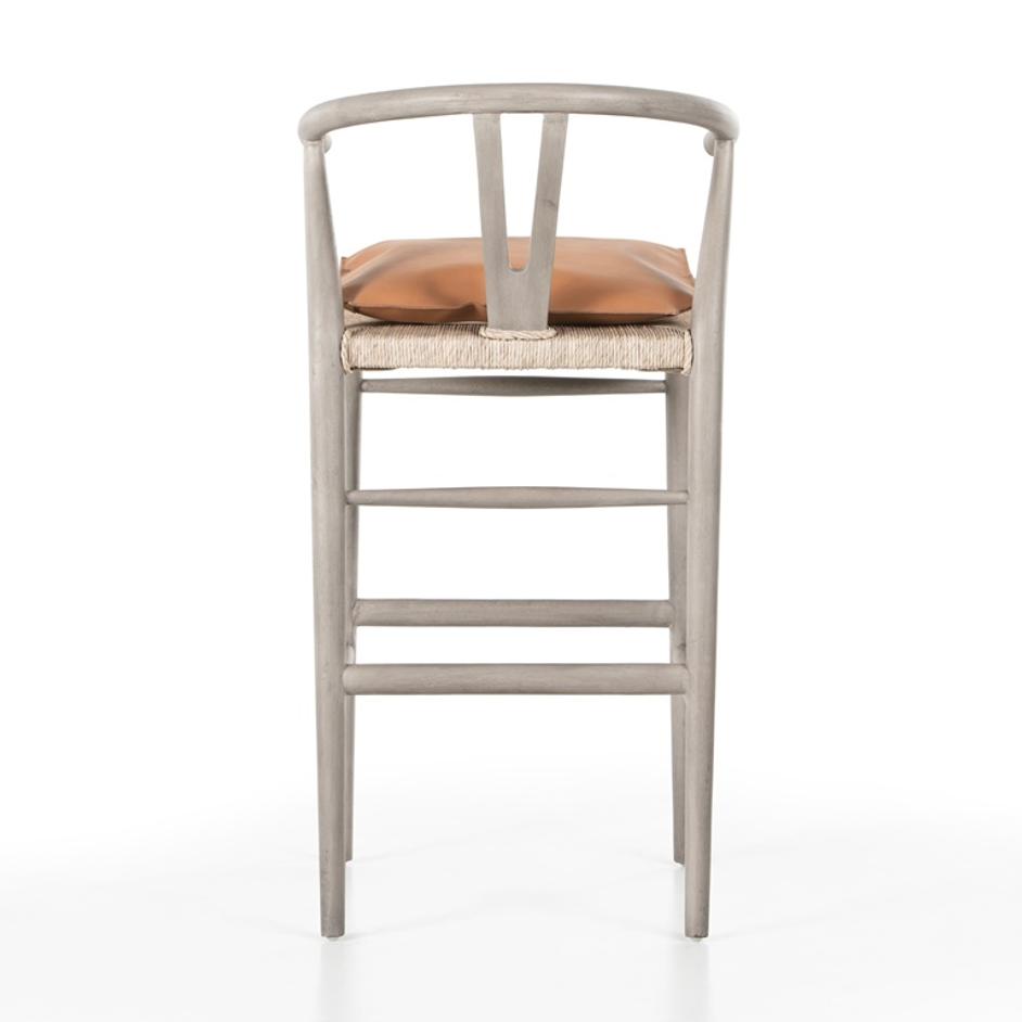 Muestra Stool W Cushion In Wht Grey In Bar by FOUR HANDS