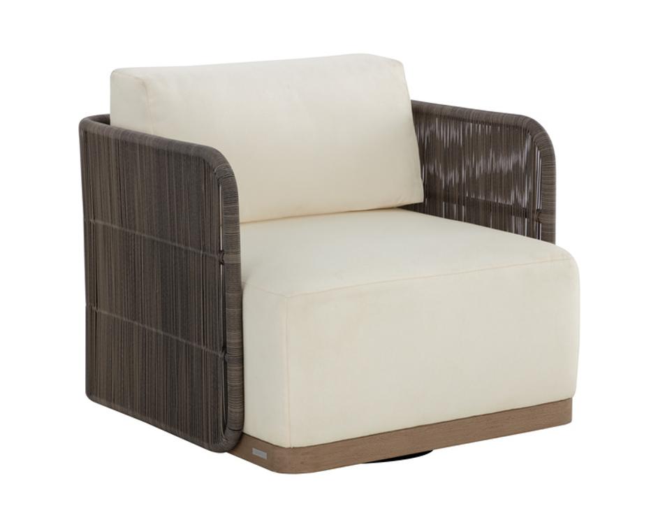RAVENNA SWIVEL ARMCHAIR - STINSON CREAM by Sunpan
