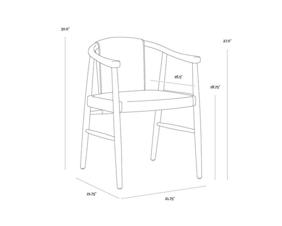 ARAN DINING ARMCHAIR - ONYX LEATHER by Sunpan