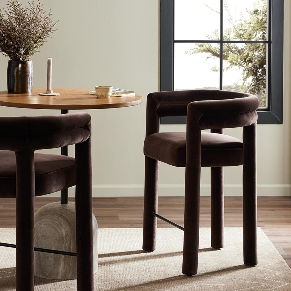 Tacova Bar Stool in Surrey Cocoa by FOUR HANDS