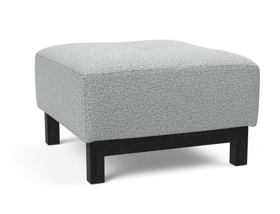 DELUXE EXCESS OTTOMAN in MELANGE LIGHT GREY FABRIC WITH Dark Wood LEGS 538 by INNOVATION USA