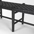 Shane Black Wood w/ Woven Black Leather Bench by Mercana