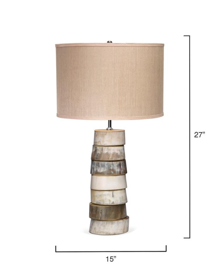 Stacked Horn Table Lamp with Elephant Drum Shade by Jamie Young
