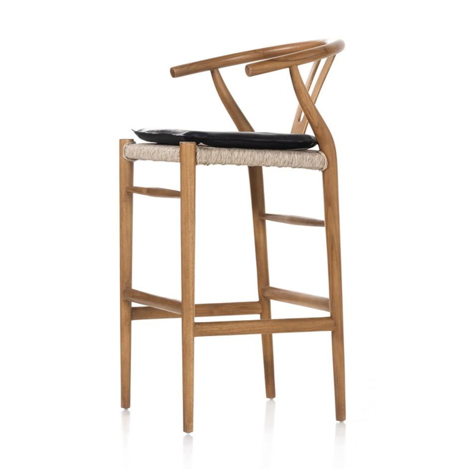 Muestra Stool W Cushion In Natural In Bar by FOUR HANDS