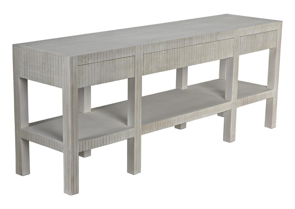 Conrad Mahogany and Veneer Console in White Wash Finish by Noir Furniture