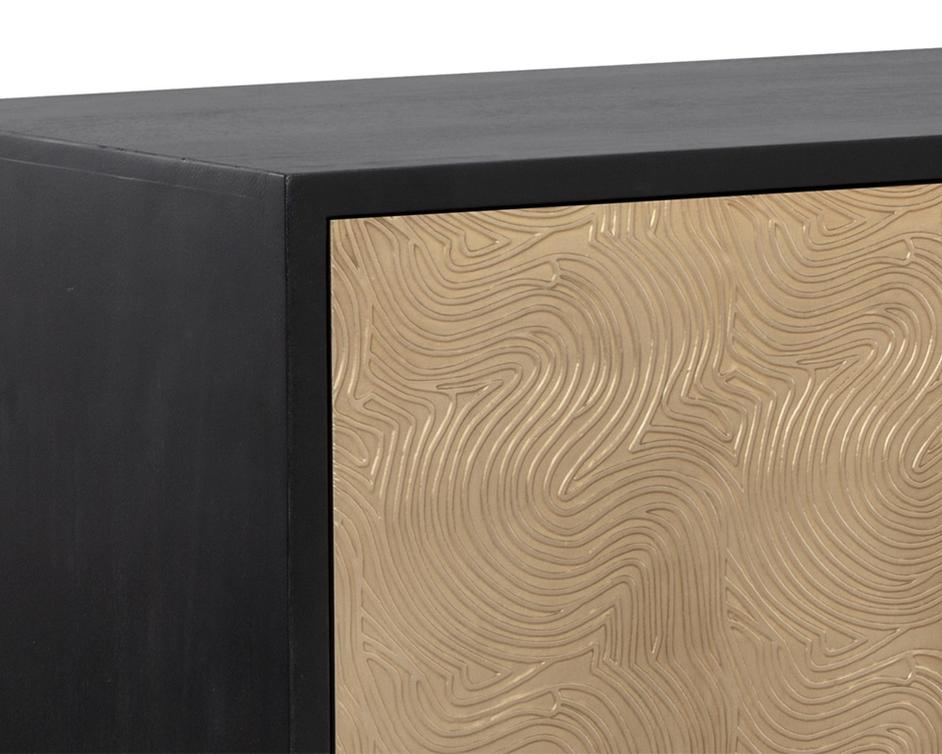 ALGARVE SIDEBOARD - BLACK / CHAMPAGNE GOLD by Sunpan