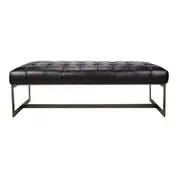 WYATT LEATHER BENCH BLACK by Moes Home