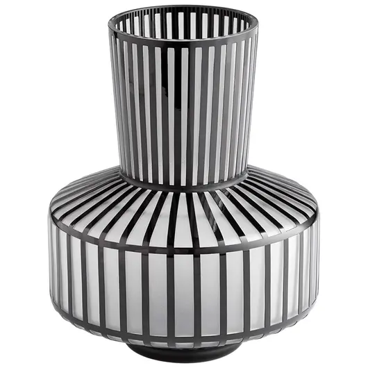 Lined Up Vase in Black by Cyan Design