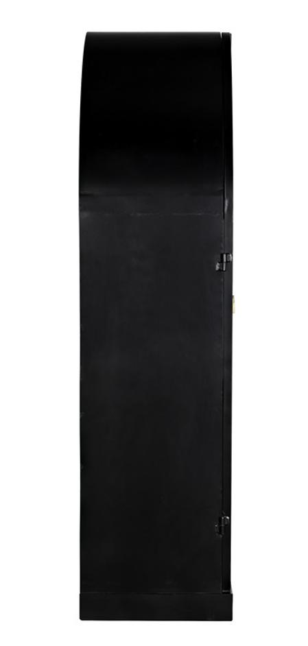 Yoke Hutch Industrial Steel and Glass Matte Black Cabinet by Noir Furniture