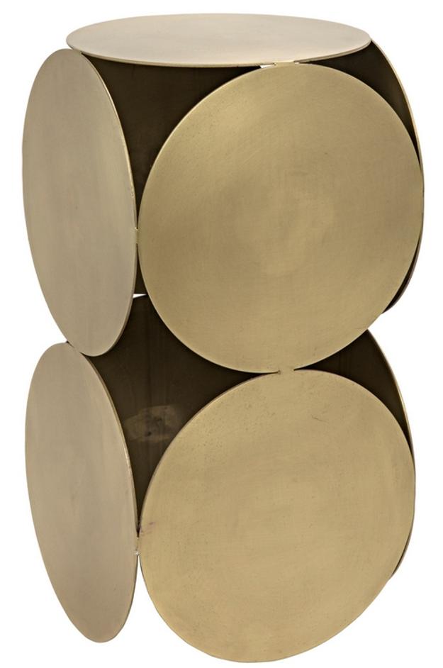 Lola Side Table, Metal with Brass Finish by Noir Furniture