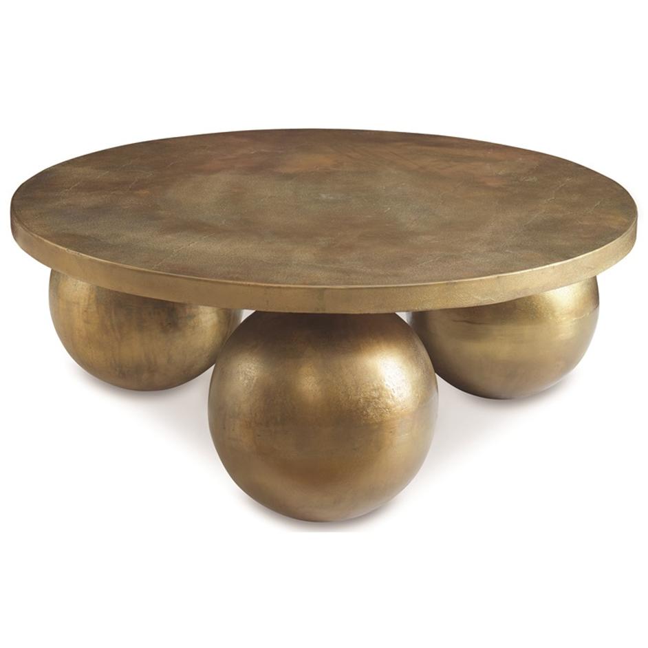 Triplet Antique Brass Coffee Table by Uttermost