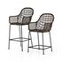 Bandera Outdoor Woven Counter Stool-Grey by FOUR HANDS
