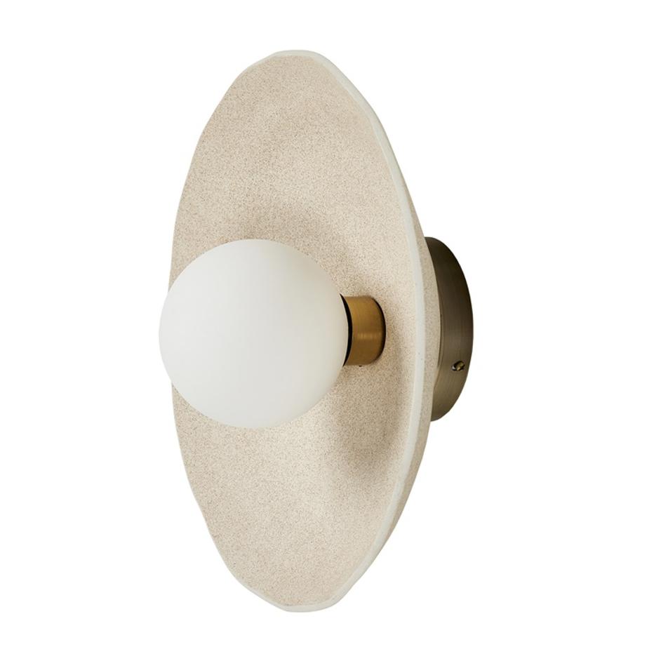 Organic Ceramic Sconce in Light Sand by FOUR HANDS