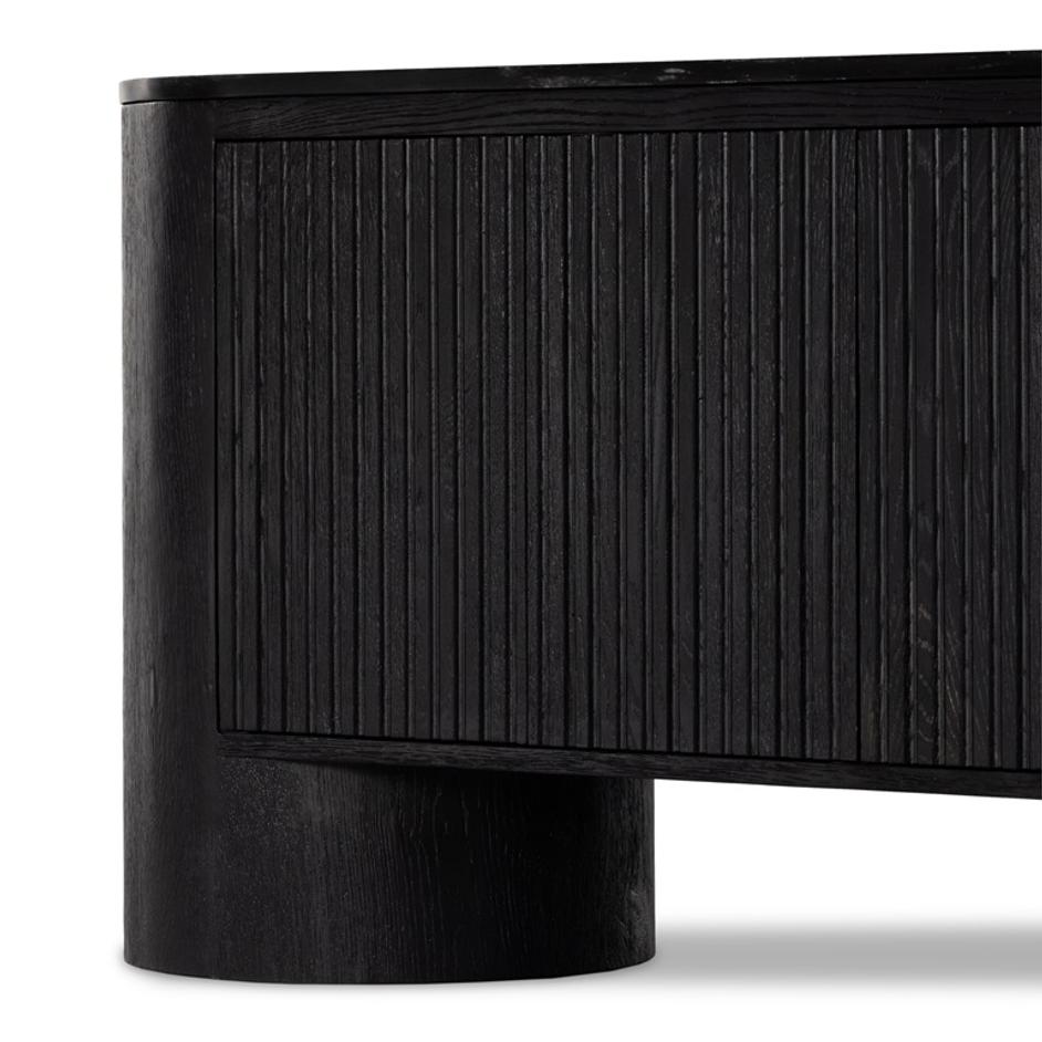 Giovani Media Console In Black Marble by FOUR HANDS