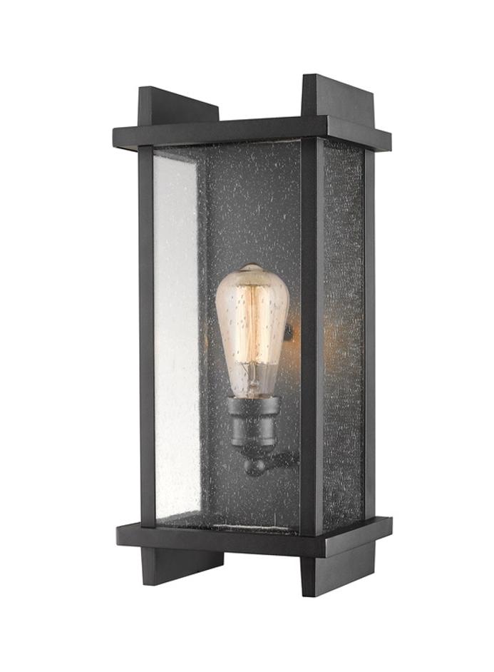 Fallow 1 Light Outdoor Wall Sconce in Black Finish by Z-Lite