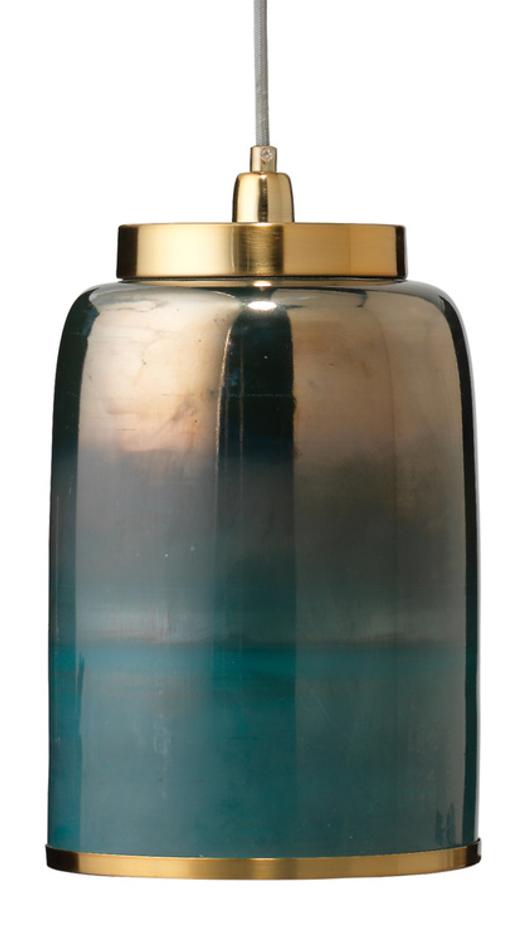 Vapor Metallic Glass 1-Light Pendant, Aqua by Jamie Young