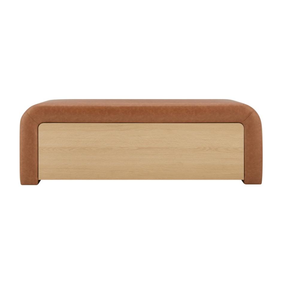 Tammy Faux Leather Storage Bench, Vintage Cider by New Pacific Direct