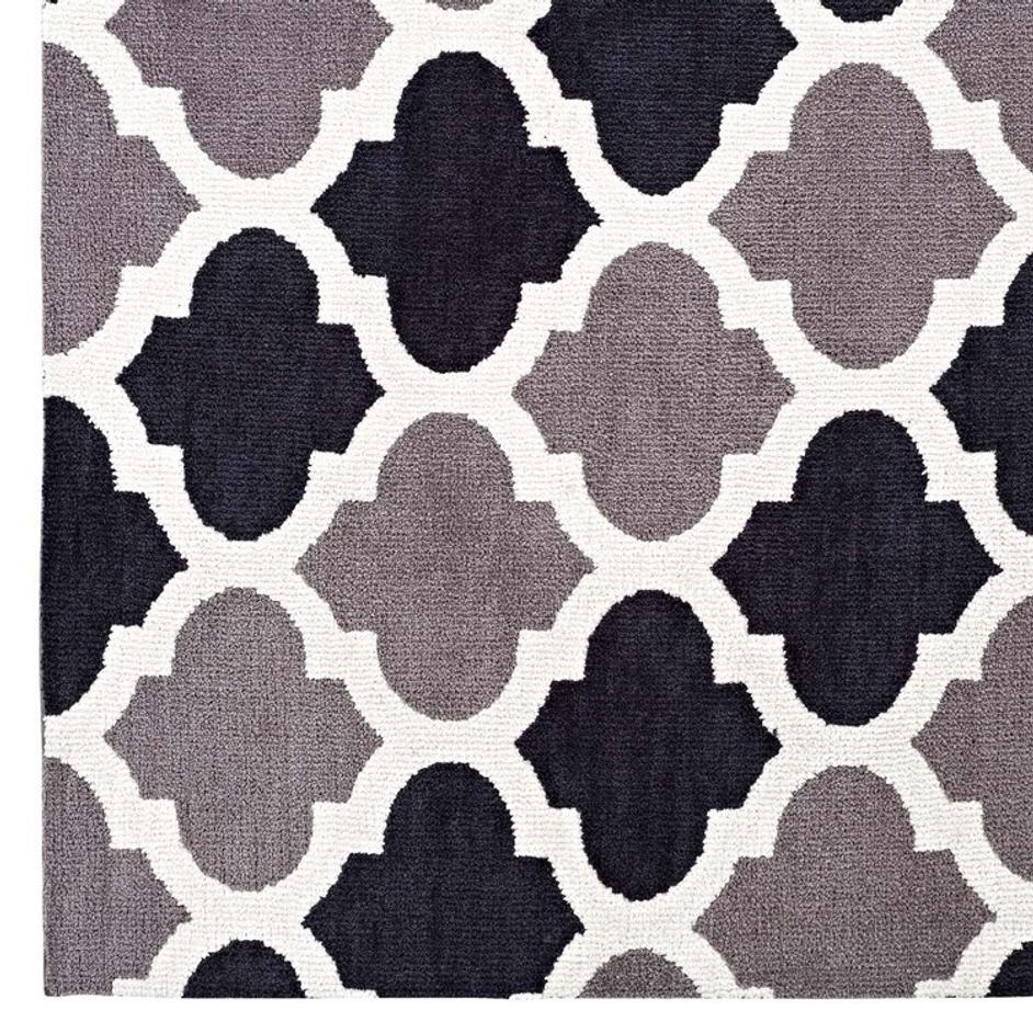 Vaysman Moroccan Trellis 5X8 Area Rug In Charcoal And Black by Modway Furniture