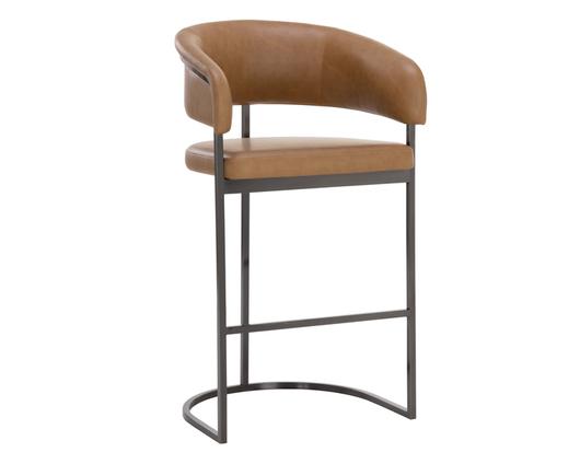 MARRIS BARSTOOL - GUNMETAL - MILLIKEN COGNAC by Sunpan