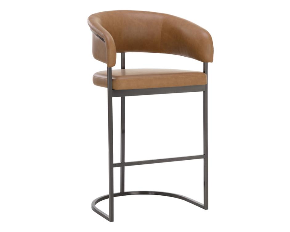MARRIS BARSTOOL - GUNMETAL - MILLIKEN COGNAC by Sunpan