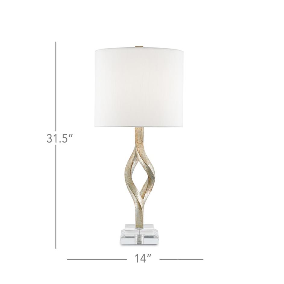 Elyx Table Lamp In Chinois Silver Leaf by Currey & Company