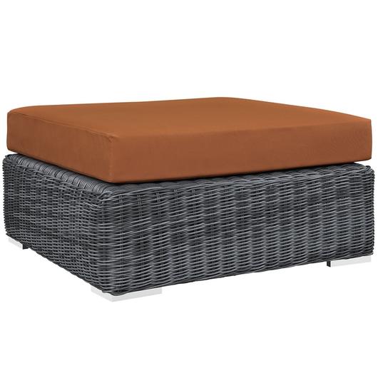 Kindle Outdoor Patio Sunbrella® Square Ottoman In Canvas Tuscan by Modway Furniture
