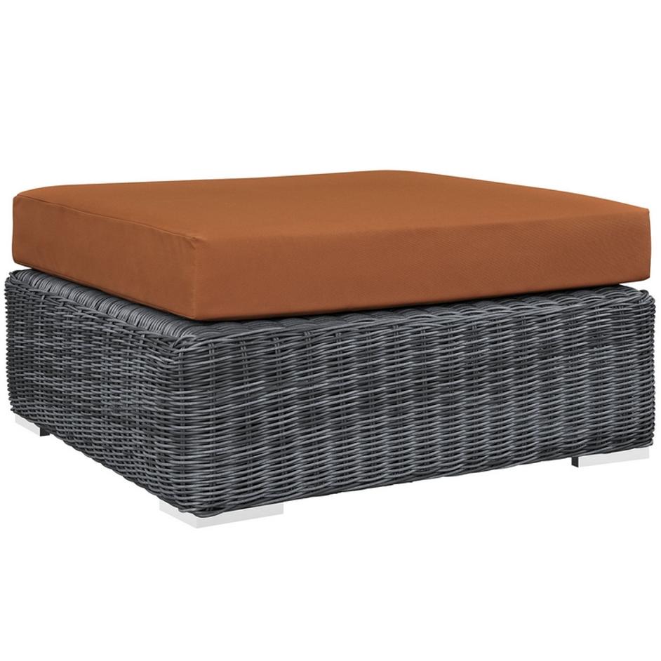 Kindle Outdoor Patio Sunbrella® Square Ottoman In Canvas Tuscan by Modway Furniture