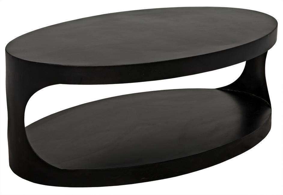 Eclipse Oval Coffee Table, Black Steel by Noir Furniture