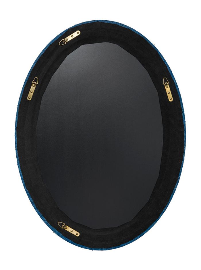 Valley Raffia Oval Wall Mirror, Indigo by Jamie Young