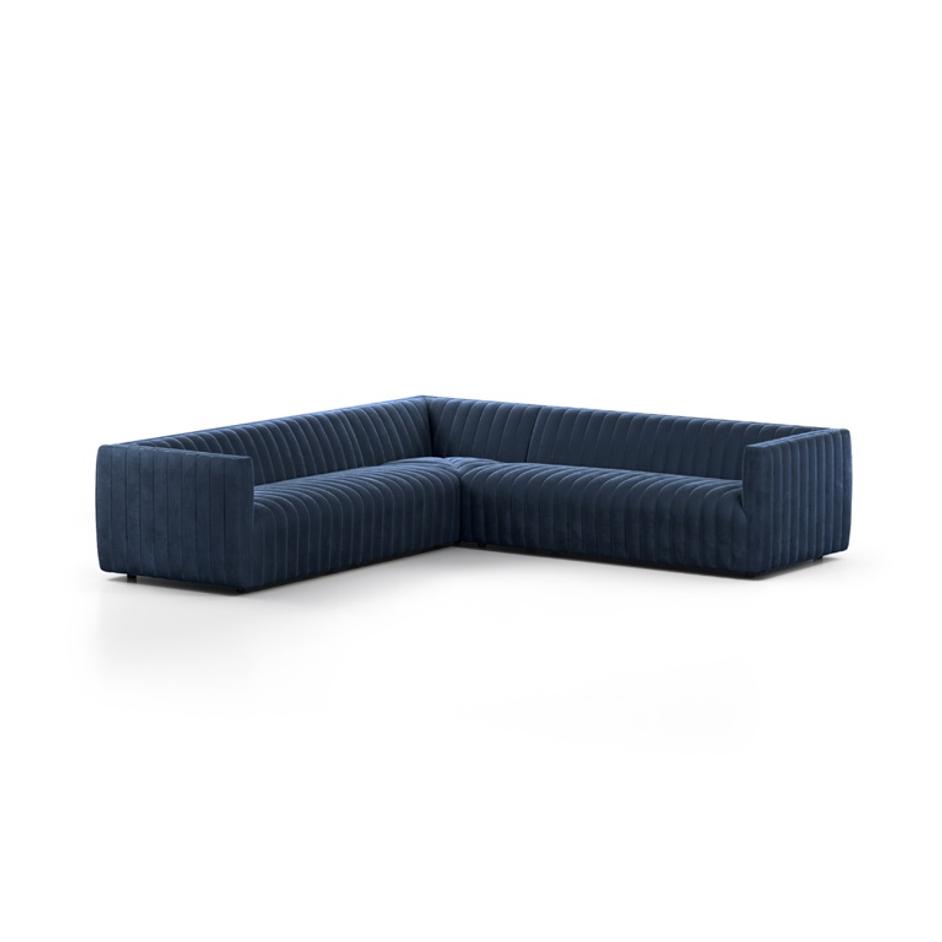 Augustine 3 Pc Sec Sofa In 105 In Navy by FOUR HANDS