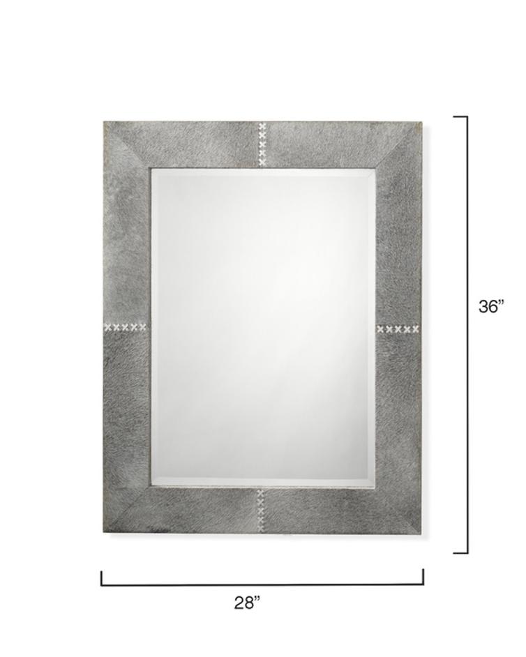 Cross Stitch Rectangle Hide Wall Mirror, Grey by Jamie Young