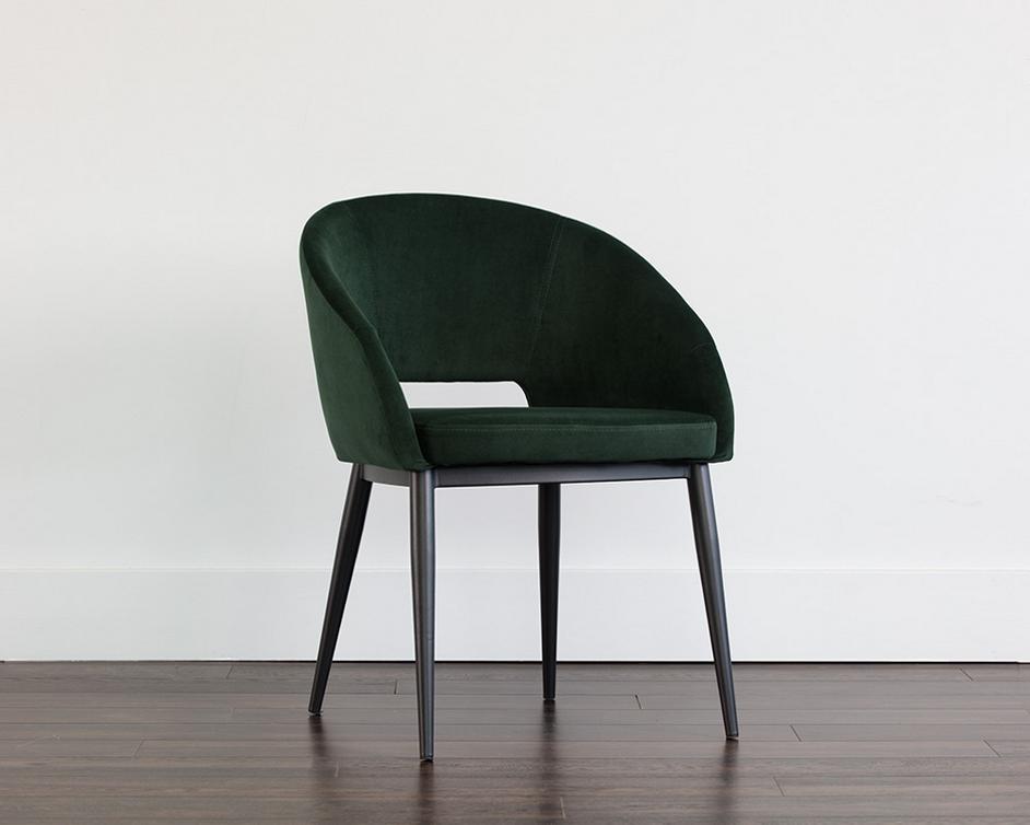 Thatcher Dining Chair - Black - Deep Green Sky by Sunpan
