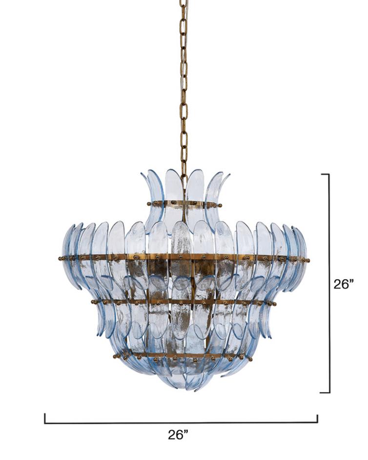 Arcade 10-Light Blown Glass Chandelier, Blue by Jamie Young