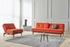 DUBLEXO SLEEPER SOFA in ELEGANCE PAPRIKA FABRIC WITH Dark Wood LEGS 506 by INNOVATION USA