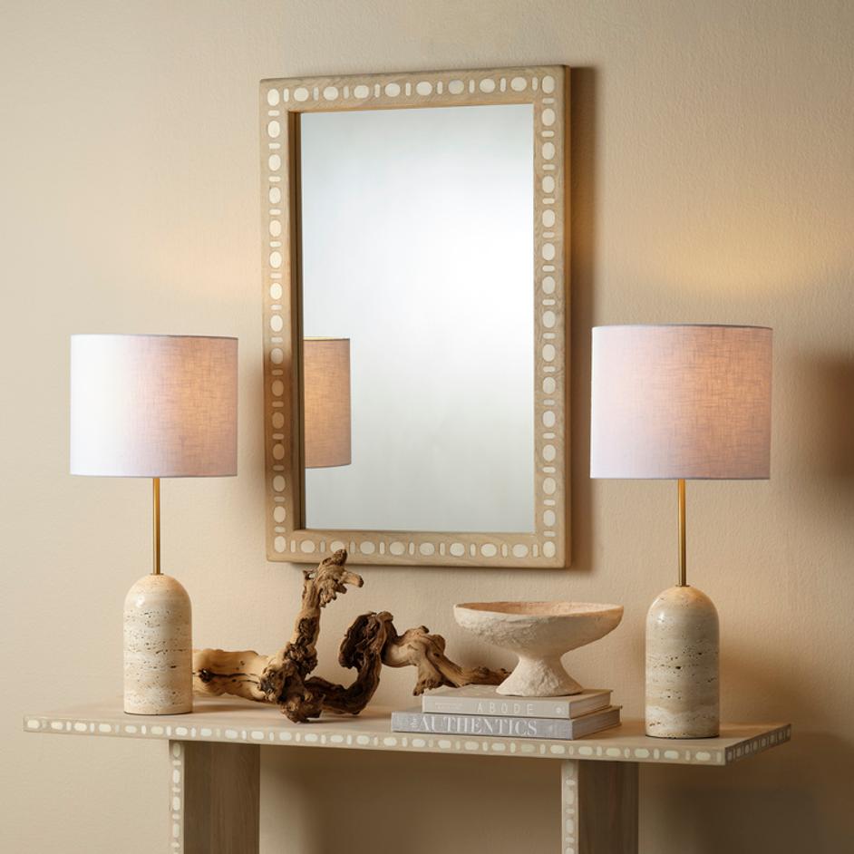 Sama Wood & Bone Inlay Rectangle Wall Mirror by Jamie Young