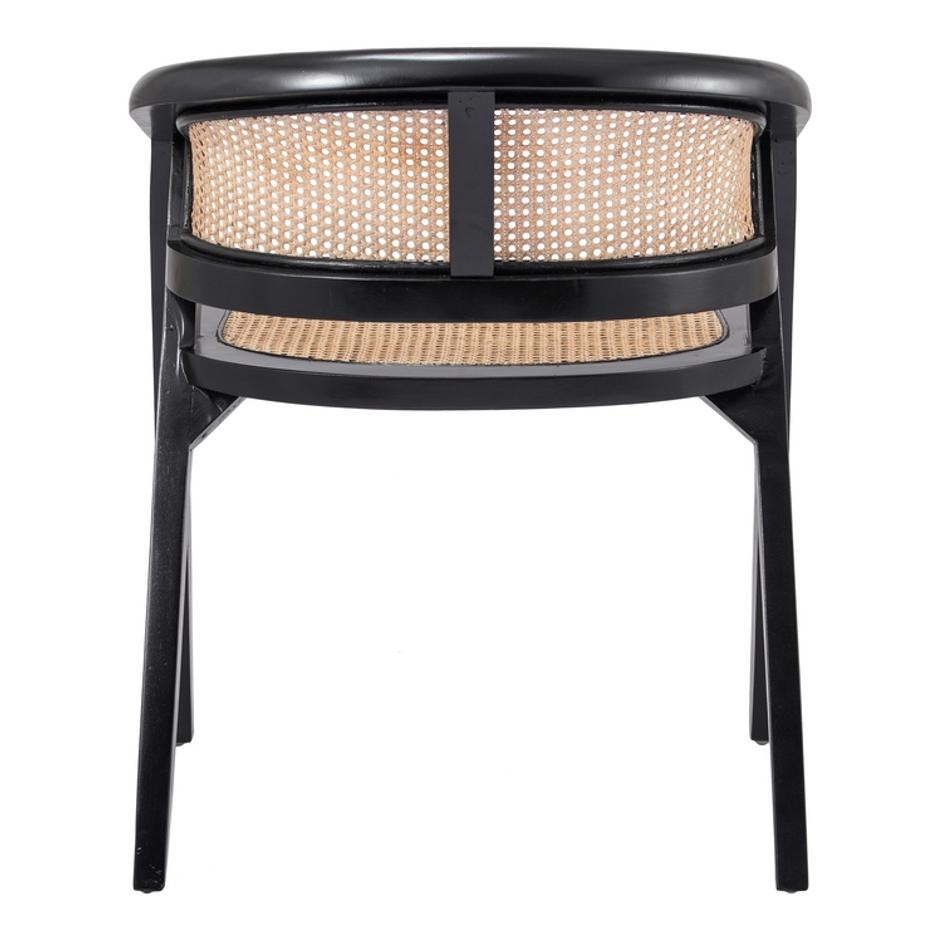 Seine Rattan Dining Arm Chair In Black/ Natural by New Pacific Direct