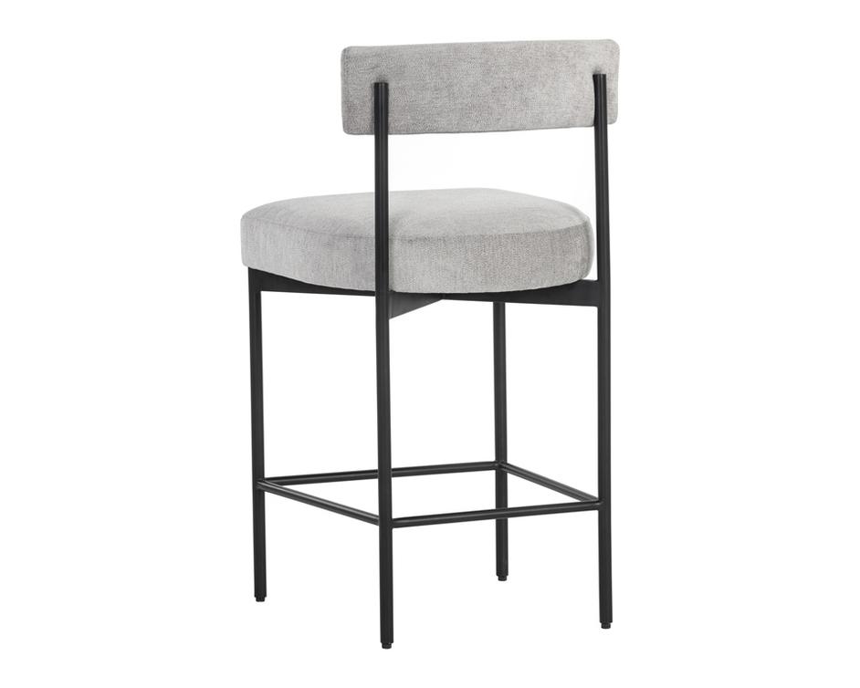 Seneca Counter Stool - Black - Polo Club Stone by Sunpan