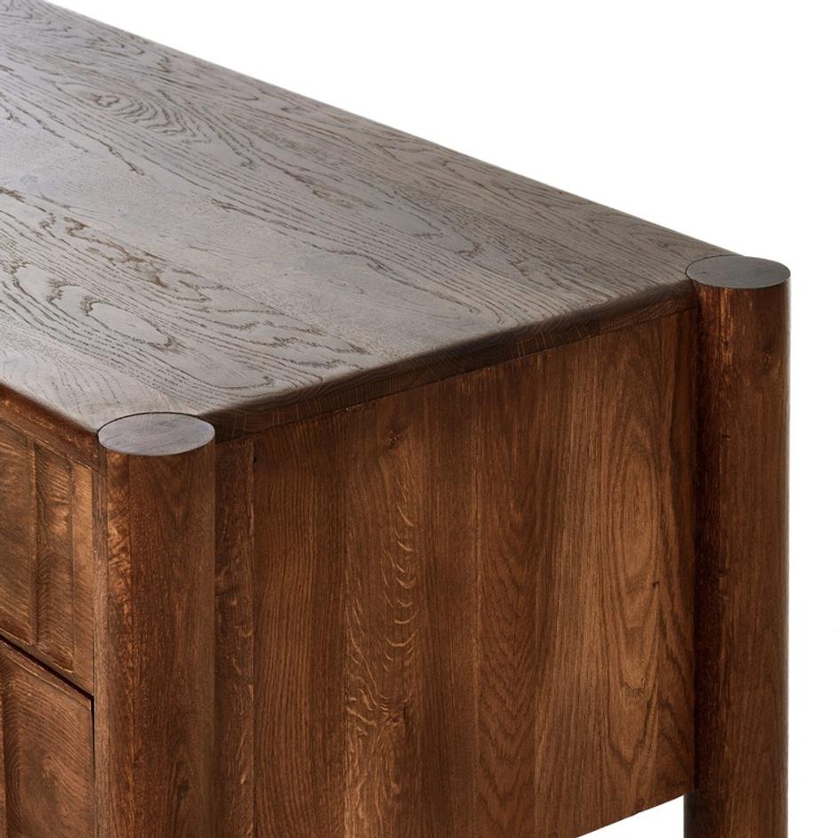 Ezri Desk - Carved Cocoa Oak by Four Hands