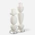 Lido White Stone Candleholders, Set/2 by Uttermost