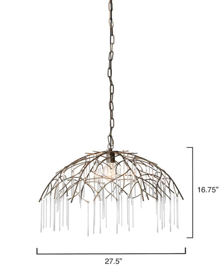 Vine Glass and Iron 1-Light Pendant by Jamie Young