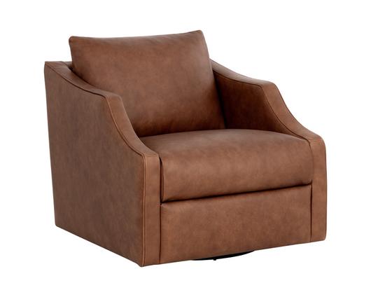 ORWELL SWIVEL LOUNGE CHAIR - COGNAC LEATHER by Sunpan