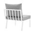 Estelle Outdoor Patio Aluminum Armless Chair In White Gray by Modway Furniture