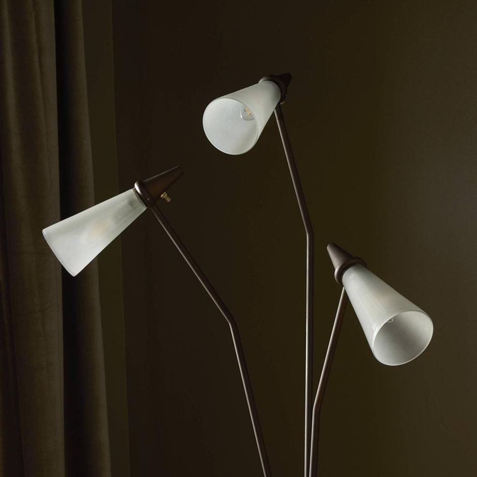 Ludwig Floor Lamp In Rust And Frosted Glass And Clear Cord by Four Hands