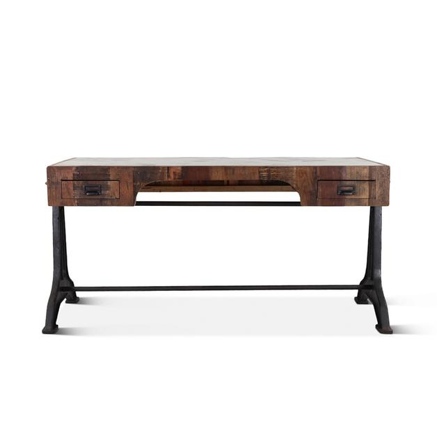 Bowery 63" Desk with Marble and Reclaimed Wood by Home Trends & Design