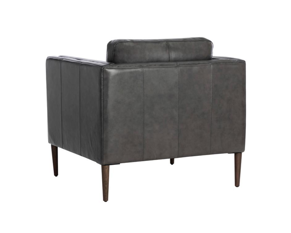 RICHMOND ARMCHAIR - BRENTWOOD CHARCOAL LEATHER by Sunpan