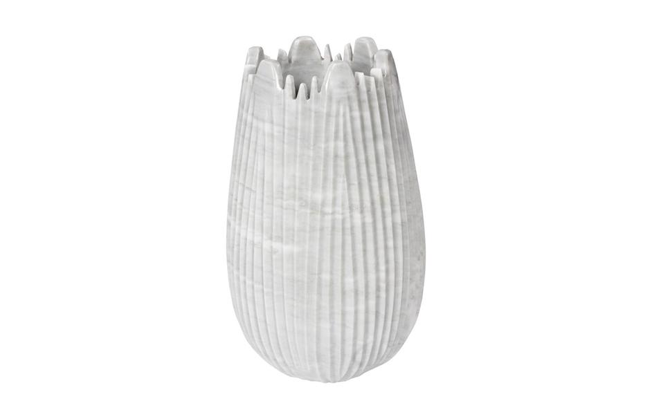 Marble Cocoon Vase, White, Large by Phillips Collection