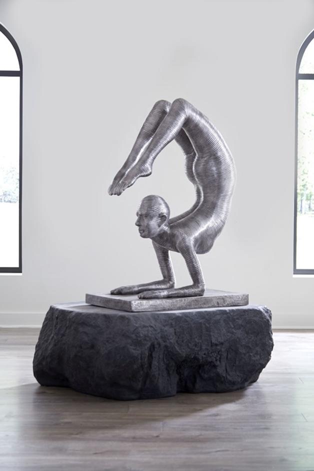 Handstand Scorpion Sculpture, Aluminum by Phillips Collection