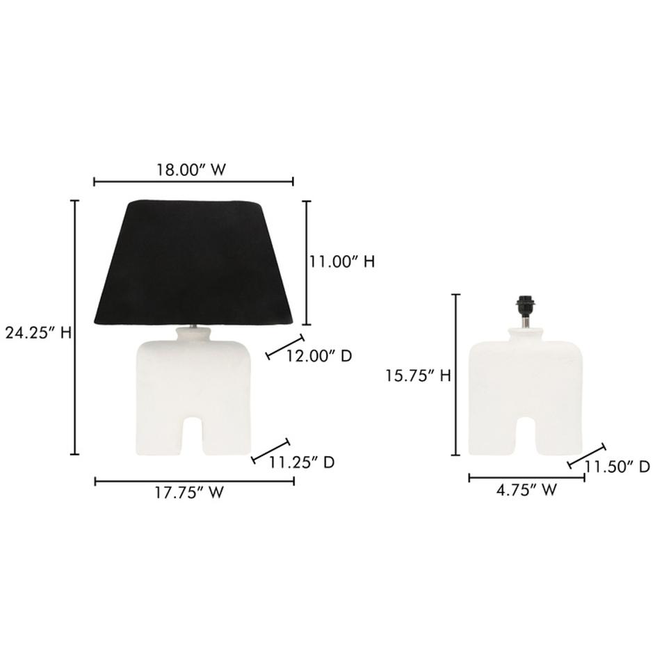 Yara Table Lamp White by Moes Home