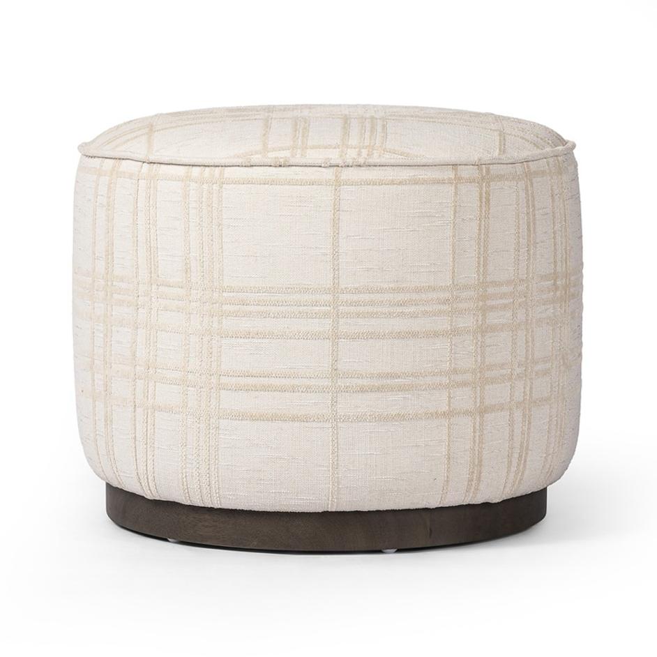 Sinclair Round Ottoman - Sheffield Ivory by Four Hands